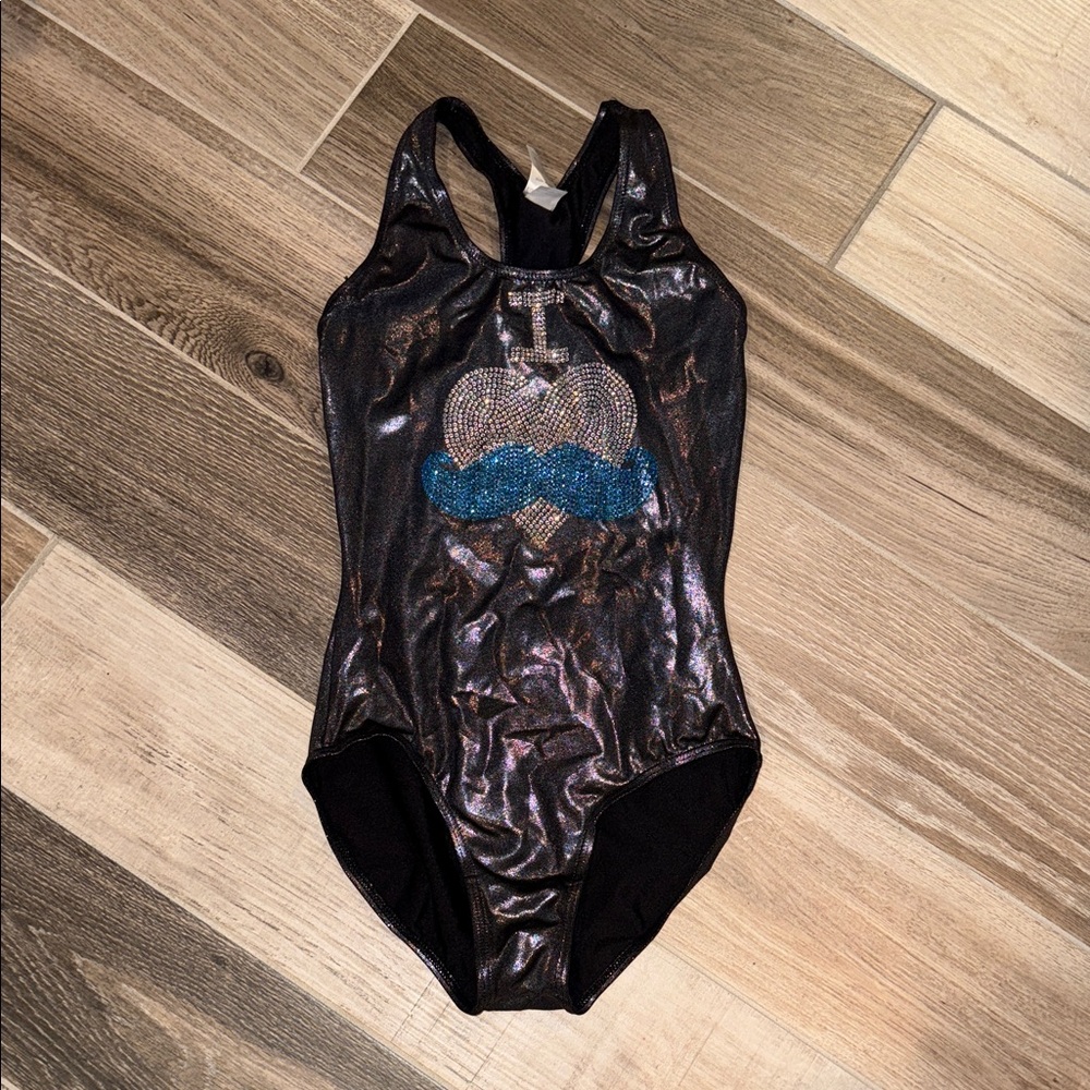 Balera  gunmetal mustache leotard EUC ADULT SMALL